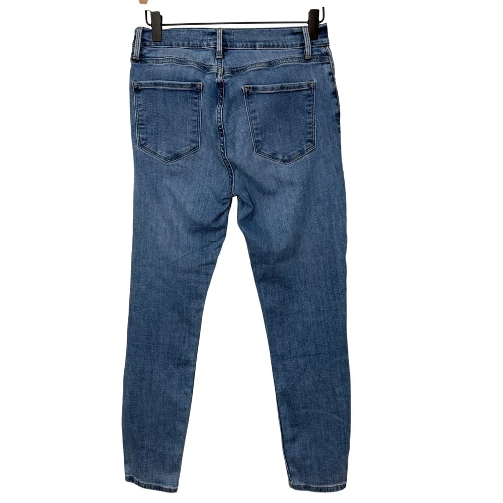 FRAME Women's Le Skinny de Jeanne‎ Crop Jeans Denim Blue Wash Size 28